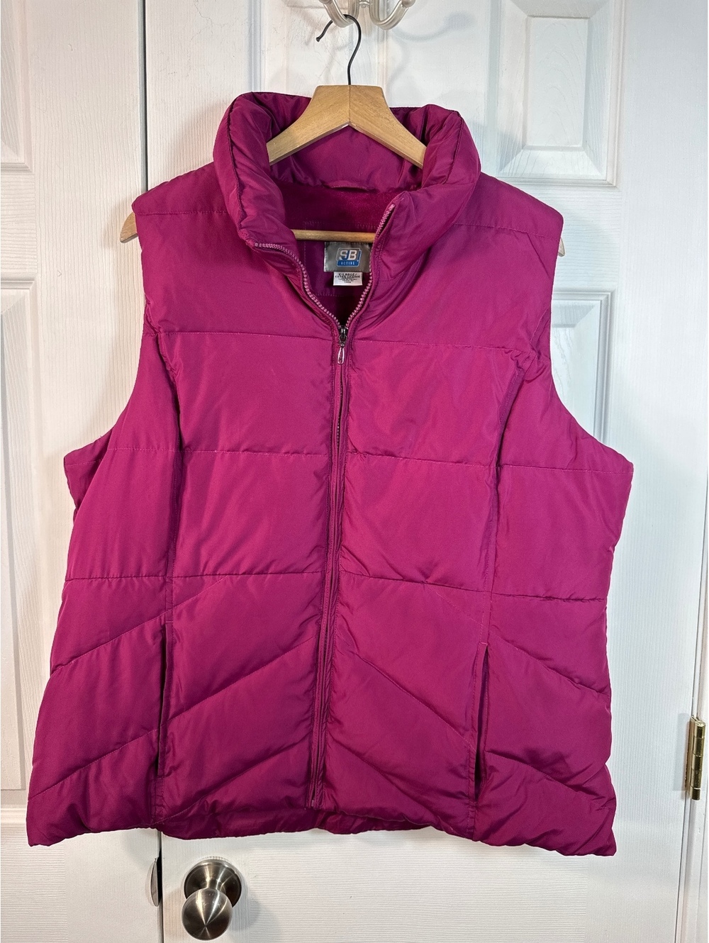 SB Active Women's Puffer Vest Size XL Pink Fleece Lined
